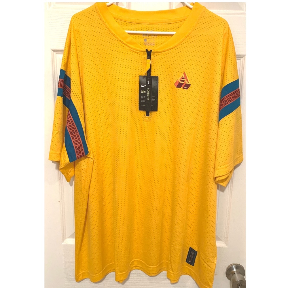 Nike Giannis S/S Shirt Yellow CK6296-739 Sz XXL NWT $65